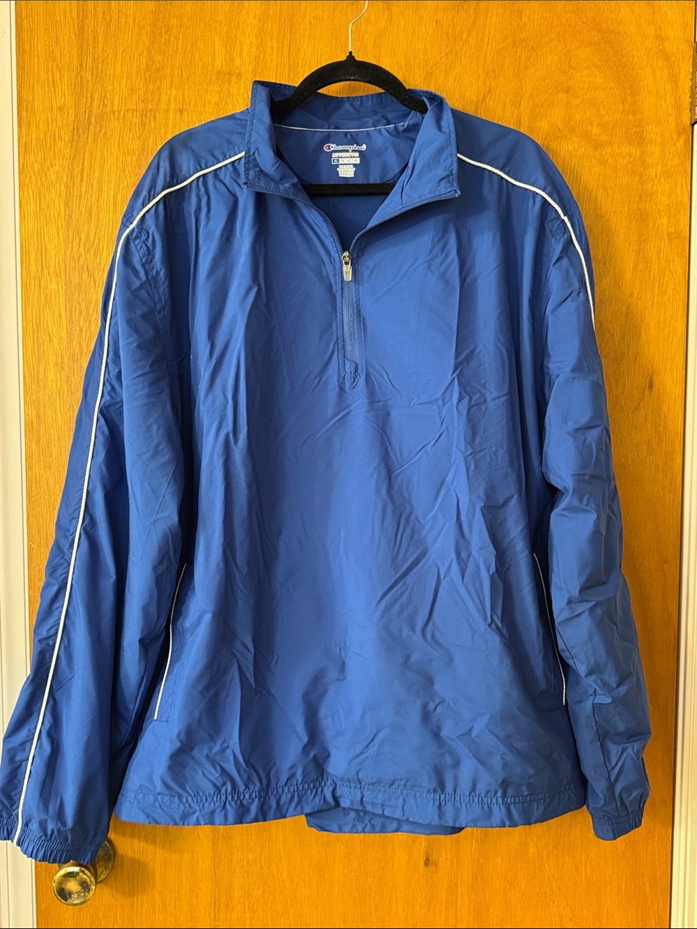Champion Men’s Royal Blue Pullover Windbreaker with White Piping